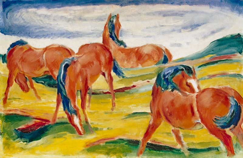 Grazing horses III. de Franz Marc