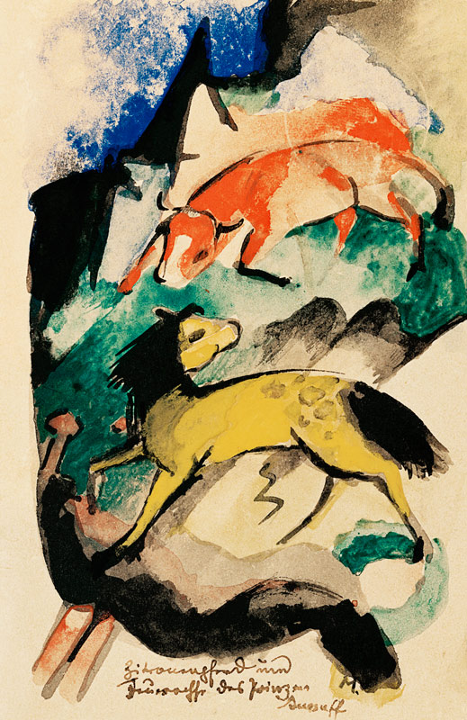 Lemon horse and fire ox of the prince Jussuff (on de Franz Marc