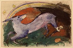The flight of the violet gazelle de Franz Marc
