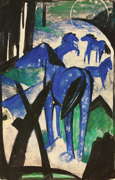 The mother mare of the blue horses I. (postcard to de Franz Marc