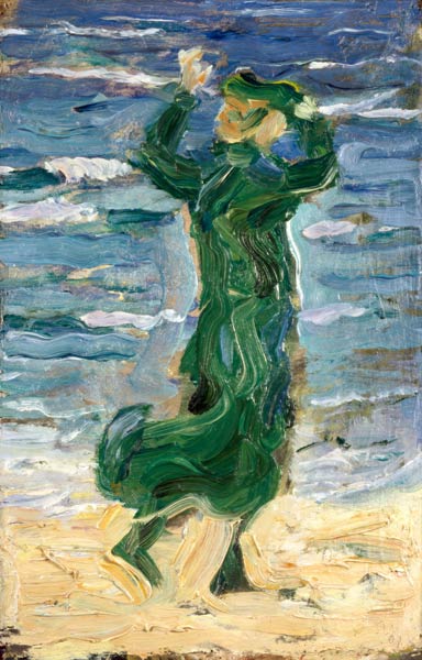 Woman in the wind by the sea de Franz Marc