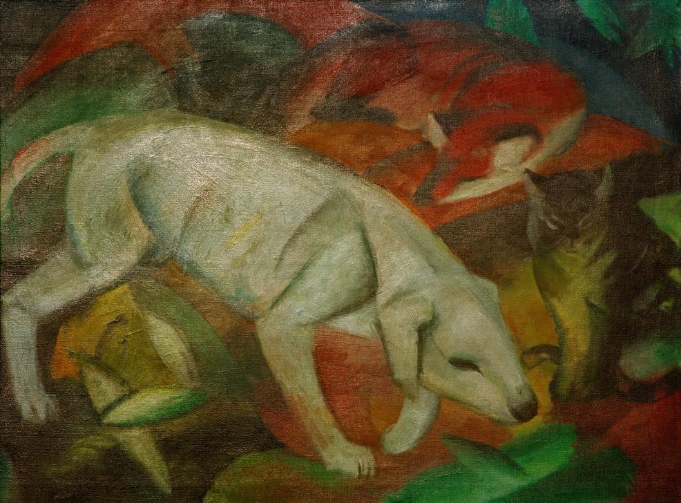 Dog, cat, fox de Franz Marc