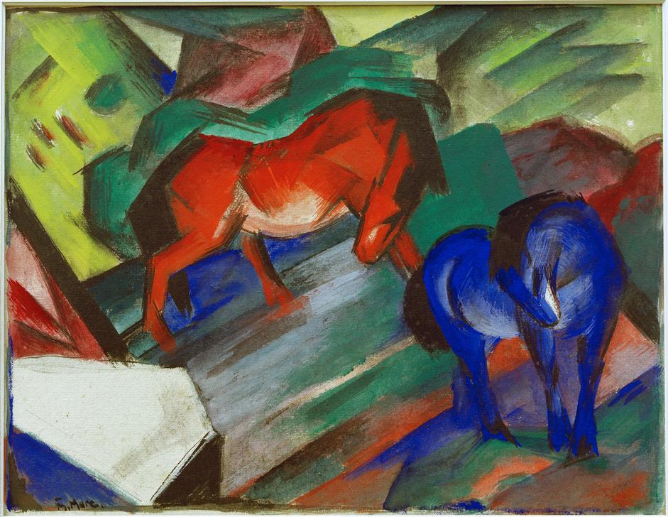 Red and Blue Horses de Franz Marc