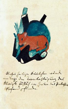 The sacred Kälbchen (on postcard to Else Lasker pu