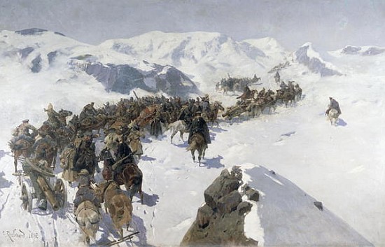 Count Argutinsky crossing the Caucasian Range de Franz Roubaud