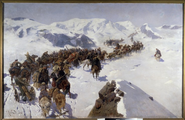 Count Argutinsky crossing the Caucasian range de Franz Roubaud