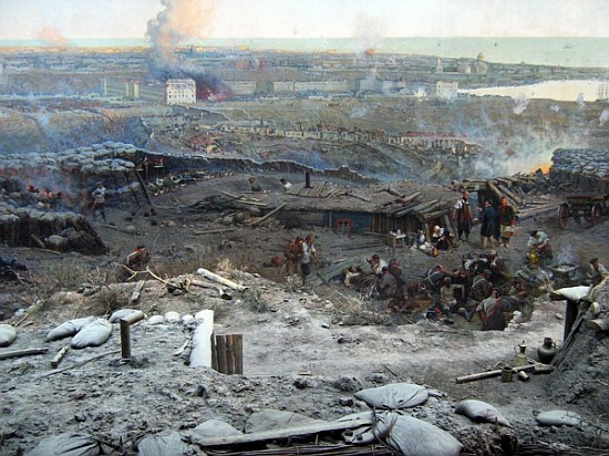 The Siege of Sevastopol Panorama (mixed media) de Franz Roubaud
