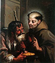 The St. Peter Regaladis boards a beggar with bread de Franz Sebald Unterberger