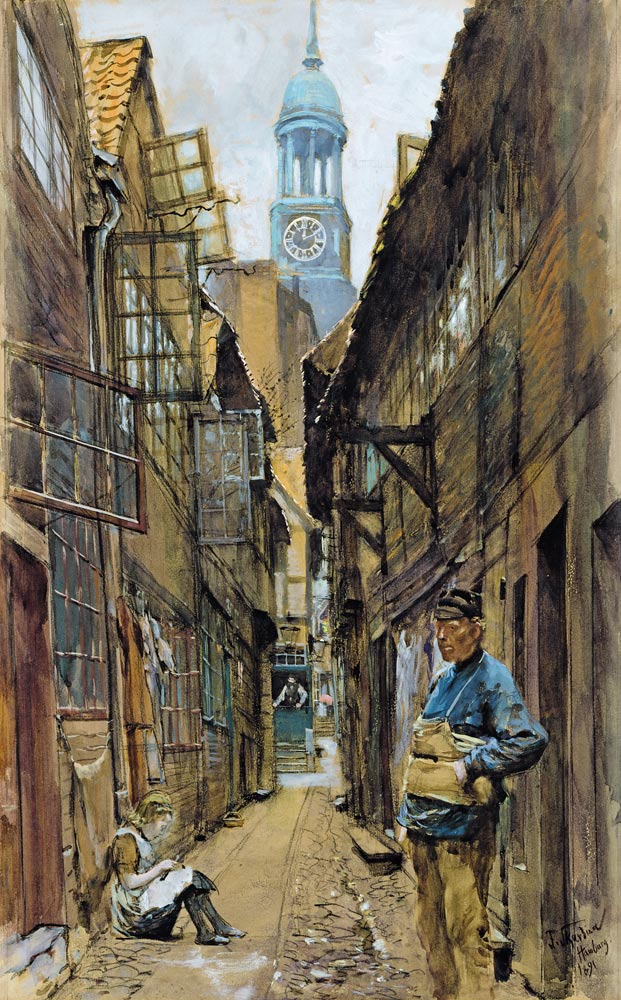 A Back Alley in Hamburg de Franz Skarbina