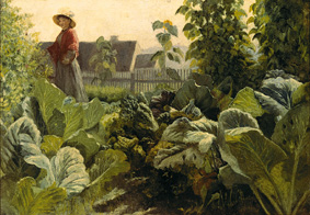 Cabbage garden in Schrobenhausen de Franz von Lenbach