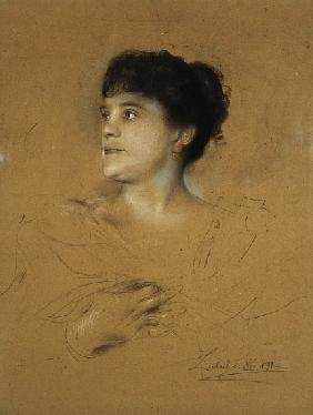 Portrait of Marcella Sembrich, 1891 (pastel on cardboard)