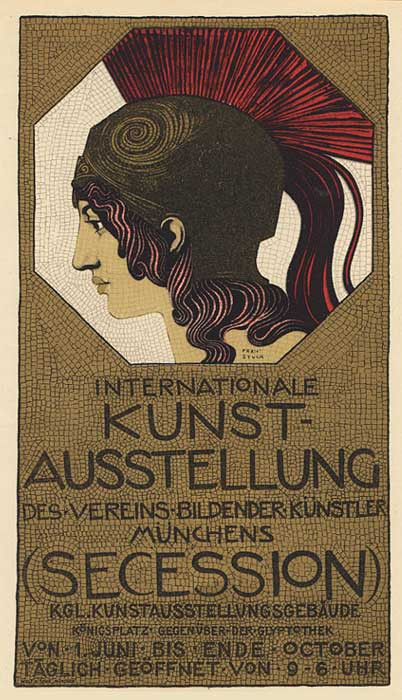 Poster para la  exposición de  la "Asociación de Artes Plásticas"en 1898 de Franz von Stuck