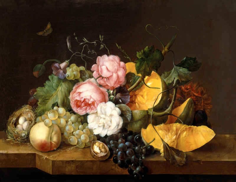 Still life with Flowers and Fruit de Franz Xaver Petter