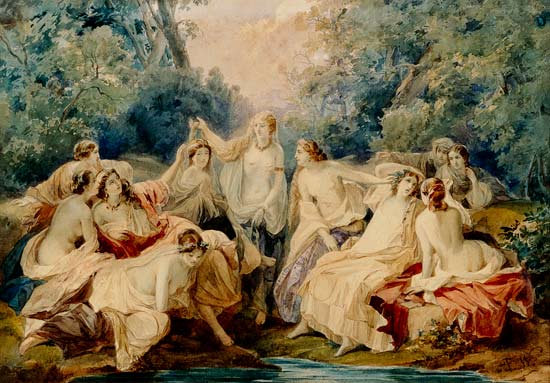 Florinde and her friends de Franz Xaver Winterhalter
