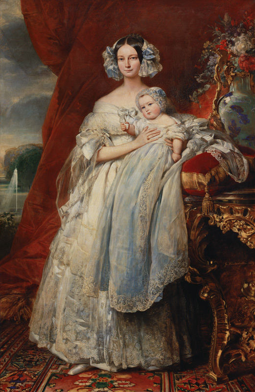 Helene-Louise de Mecklembourg-Schwerin, Duchess of Orleans (1814-58) with his son Count of Paris (18 de Franz Xaver Winterhalter