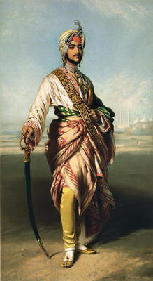Duleep Singh, Maharajah of Lahore (1838-93), 1854 lithographed by R.J. Lane (lithograph) de Franz Xaver Winterhalter