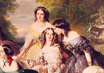 Empress Eugenie (1826-1920) and her Ladies in Waiting, detail of Baronne de Malaret, nee Nathalie de de Franz Xaver Winterhalter