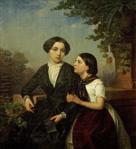 Winterhalter / Two girls on balcony de Franz Xaver Winterhalter