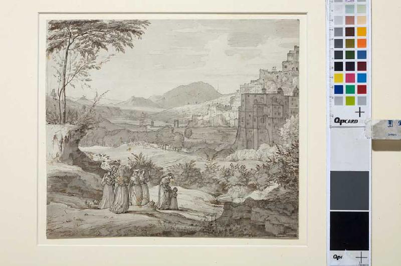 Ansicht von Subiaco mit Landleuten de Franz Theobald Horny
