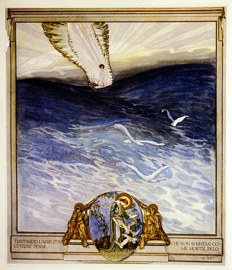 Illustration for Dante''s ''Divine Comedy'', Purgatory, Canto II: 35 de Franz von (Choisy Le Conin) Bayros
