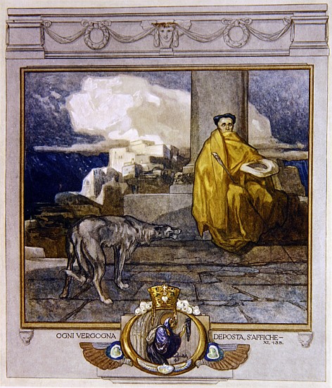 Illustration from Dante''s ''Divine Comedy'', Purgatory, Canto XI: 135 de Franz von (Choisy Le Conin) Bayros