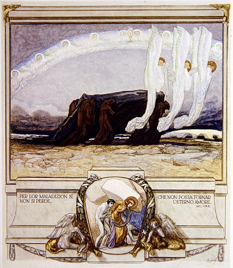 Illustration from Dante''s ''Divine Comedy'', Purgatory, Canto II: 135 de Franz von (Choisy Le Conin) Bayros