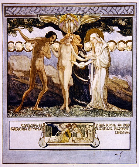 Illustration from Dante''s ''Divine Comedy'', Paradise, Canto XXXII de Franz von (Choisy Le Conin) Bayros