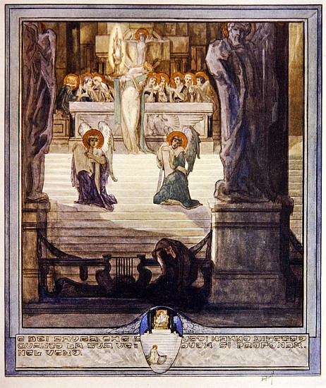 Illustration from Dante''s ''Divine Comedy'', Paradise, Canto XXVIII de Franz von (Choisy Le Conin) Bayros