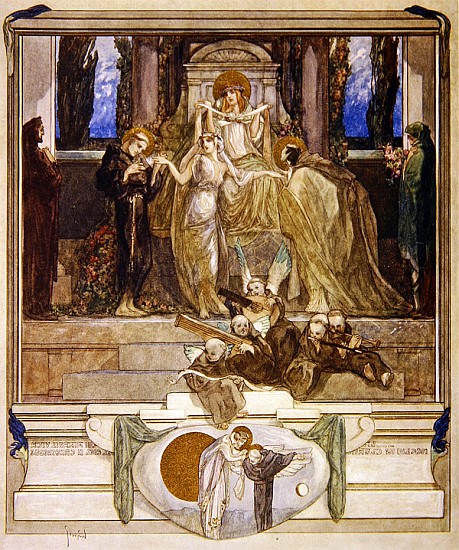 Illustration from Dante''s ''Divine Comedy'', Paradise, Canto XI de Franz von (Choisy Le Conin) Bayros