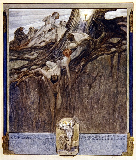 Illustration from Dante''s ''Divine Comedy'', Paradise, Canto IV de Franz von (Choisy Le Conin) Bayros