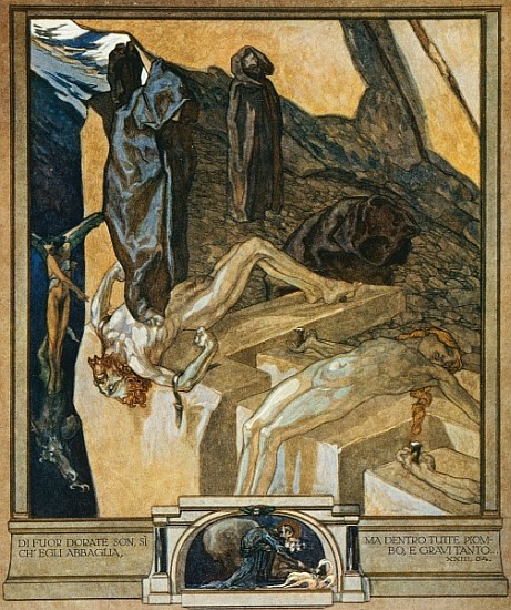 Illustration from Dante''s ''Divine Comedy'', Inferno, Canto XXIII de Franz von (Choisy Le Conin) Bayros
