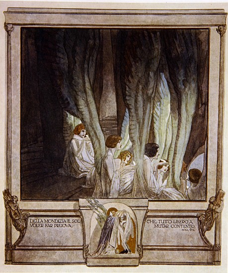 Illustration from Dante''s ''Divine Comedy'', Purgatory, Canto XXI: 62 de Franz von (Choisy Le Conin) Bayros
