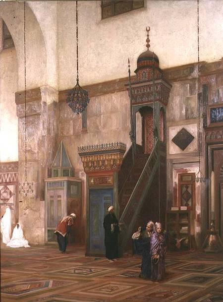 Detail of the interior of the Grand Mosque, Damascus de Frederic Leighton