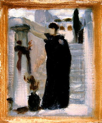 Sketch for 'Electra at the Tomb of Agamemnon', c.1869 (oil on canvas) (see 110468) de Frederic Leighton