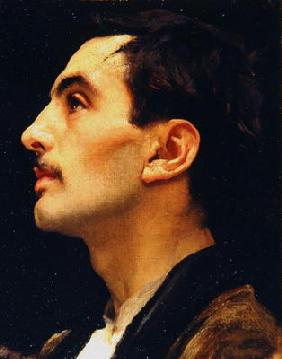 Head of an Italian Model, c.1855 (oil on canvas)