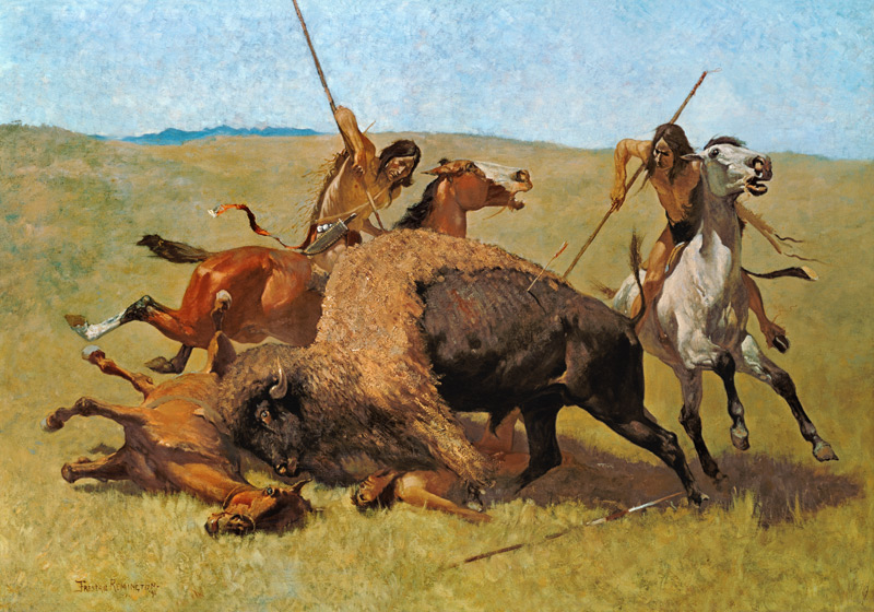 Indian at the buffalo hunting. de Frederic Remington