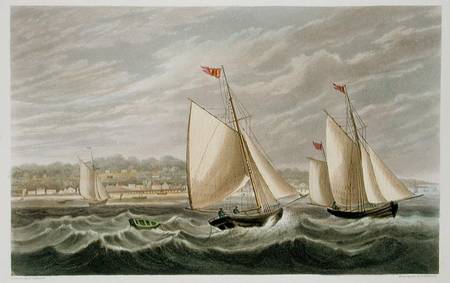 Ryde, from 'The Isle of Wight Illustrated, in a Series of Coloured Views', engraved by P. Roberts de Frederick Calvert