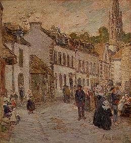In the evening on a Strasse in Pont-Aven de Frederick Childe Hassam