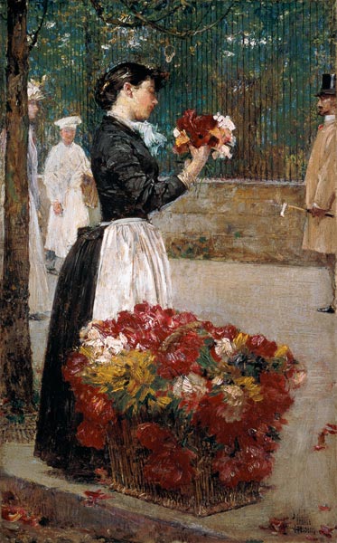 Vendedora de flores de Frederick Childe Hassam