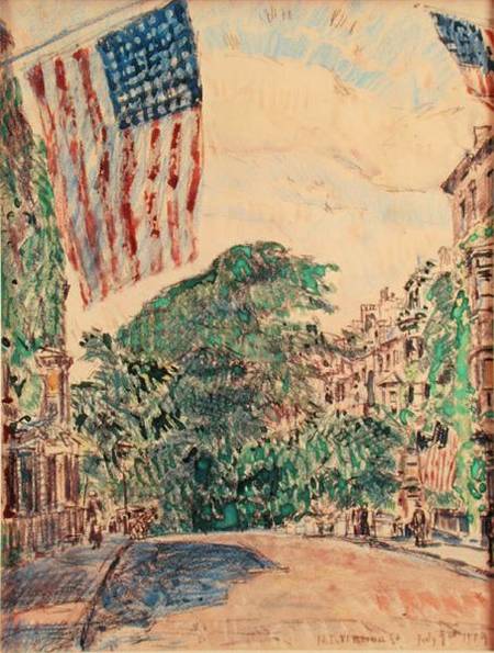 Mount Vernon Street, Boston de Frederick Childe Hassam