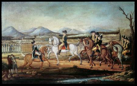 Washington Reviewing the Western Army at Fort Cumberland, Maryland de Frederick Kemmelmeyer