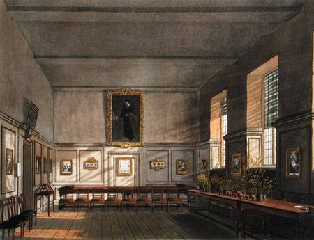 Examination Room of Merchant Taylors' School, from Ackermann's 'History of Merchant Taylors' School' de Frederick Mackenzie