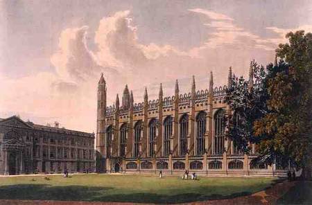 South Side of King's College Chapel, Cambridge, from 'The History of Cambridge', engraved by Daniel de Frederick Mackenzie