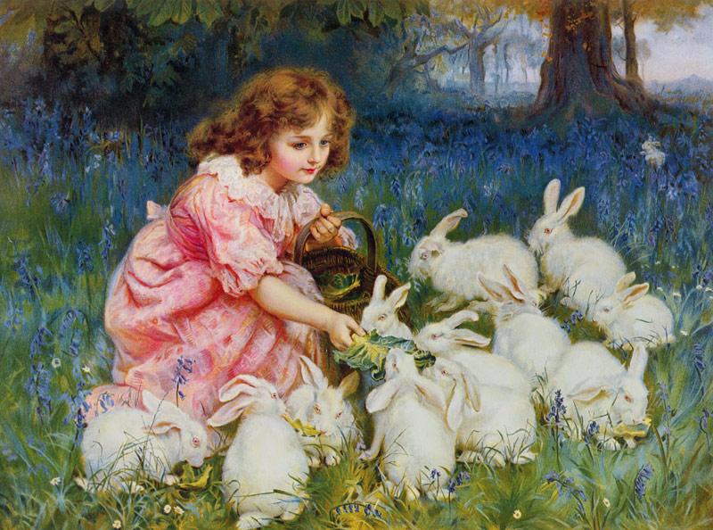 Feeding the Rabbits de Frederick Morgan