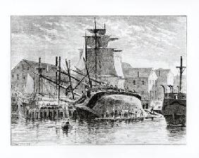 Whaling ships in New Bedford, Massachusetts