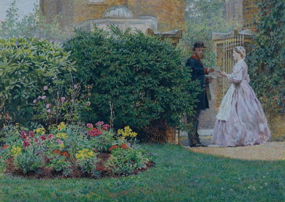 My Front Garden, 1864 (w/c & gouache on paper) de Frederick Walker