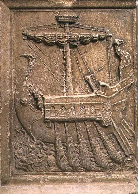 Plaque representing a quinquereme, a ship with five banks of oars de Federico Fiori Barocci