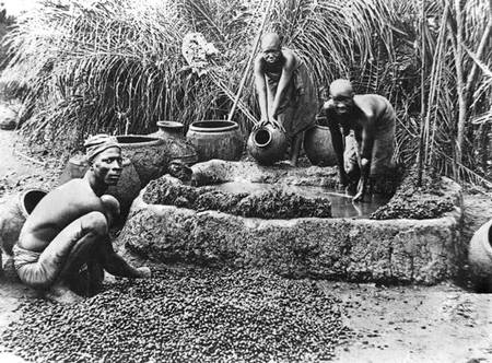 Making palm oil in Dahomey de French  Photographer