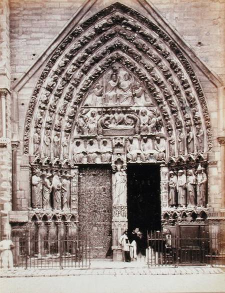 North Portal of the the West Facade of the Cathedral of Notre Dame, Paris de French  Photographer