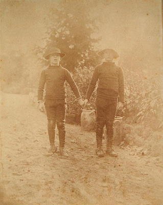 Portrait of Michel Monet and Jean-Pierre Hoscede (b/w photo) de French  Photographer